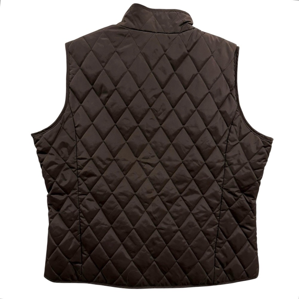 Vintage Fairway & Greene Women's Size Small Brown Quilted Golf Preppy Vest Korea - Picture 2 of 5